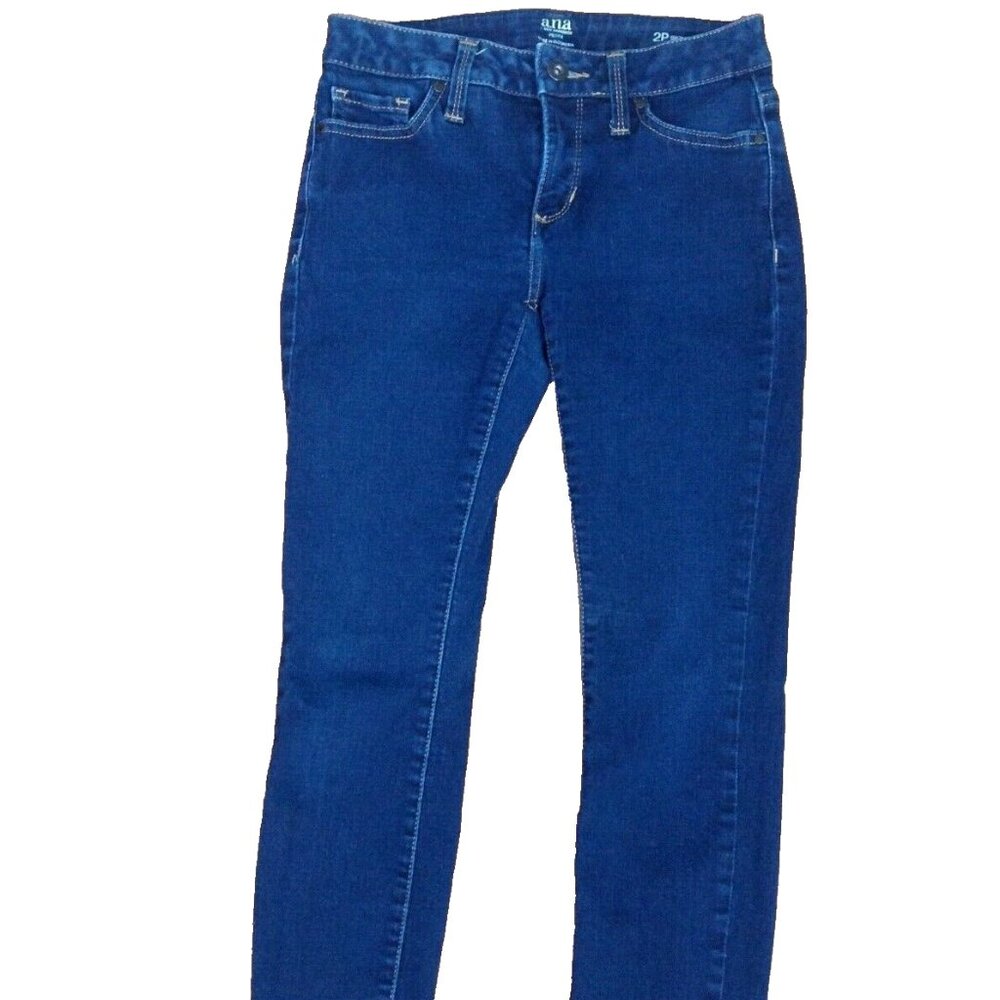 a.n.a A NEW APPROACH LOW RISE SKINNY JEANS WOMEN 2P PETITE DARK STRETCH DENIM